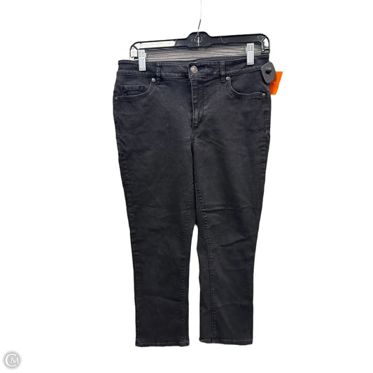 Jeans Straight By Loft In Black Denim, Size: 10
