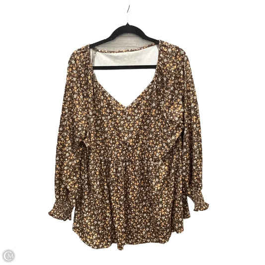 Tunic Long Sleeve By Clothes Mentor In Floral Print, Size: 3x