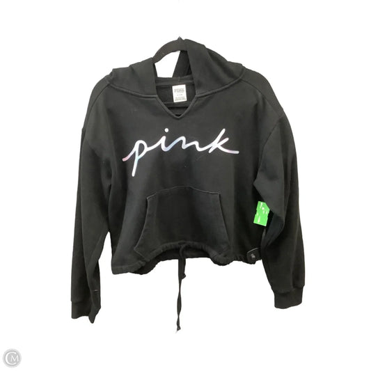 Sweatshirt Hoodie By Pink In Black, Size: M