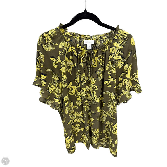 Blouse Short Sleeve By Liz Claiborne In Multi-colored, Size: 2x