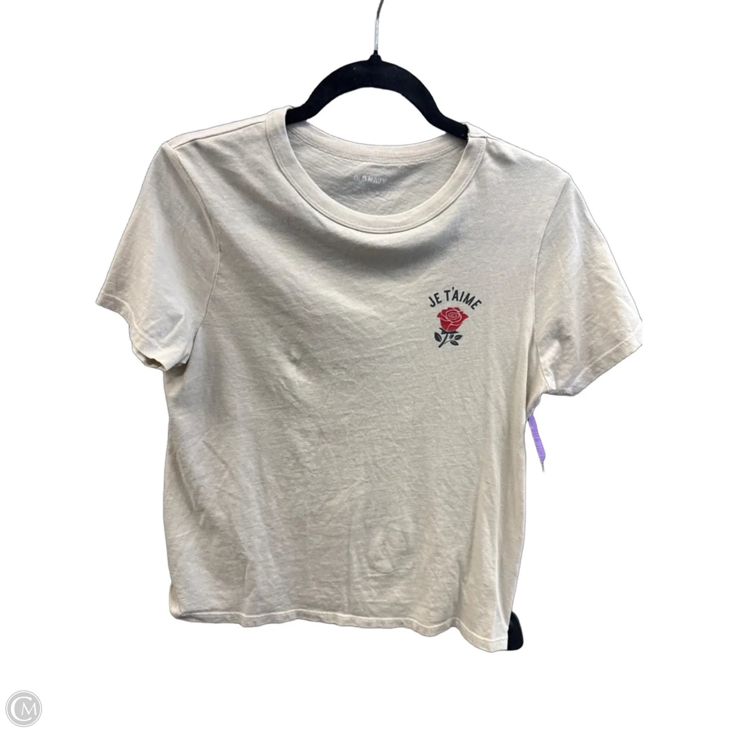 Top Short Sleeve By Old Navy In Beige, Size: S