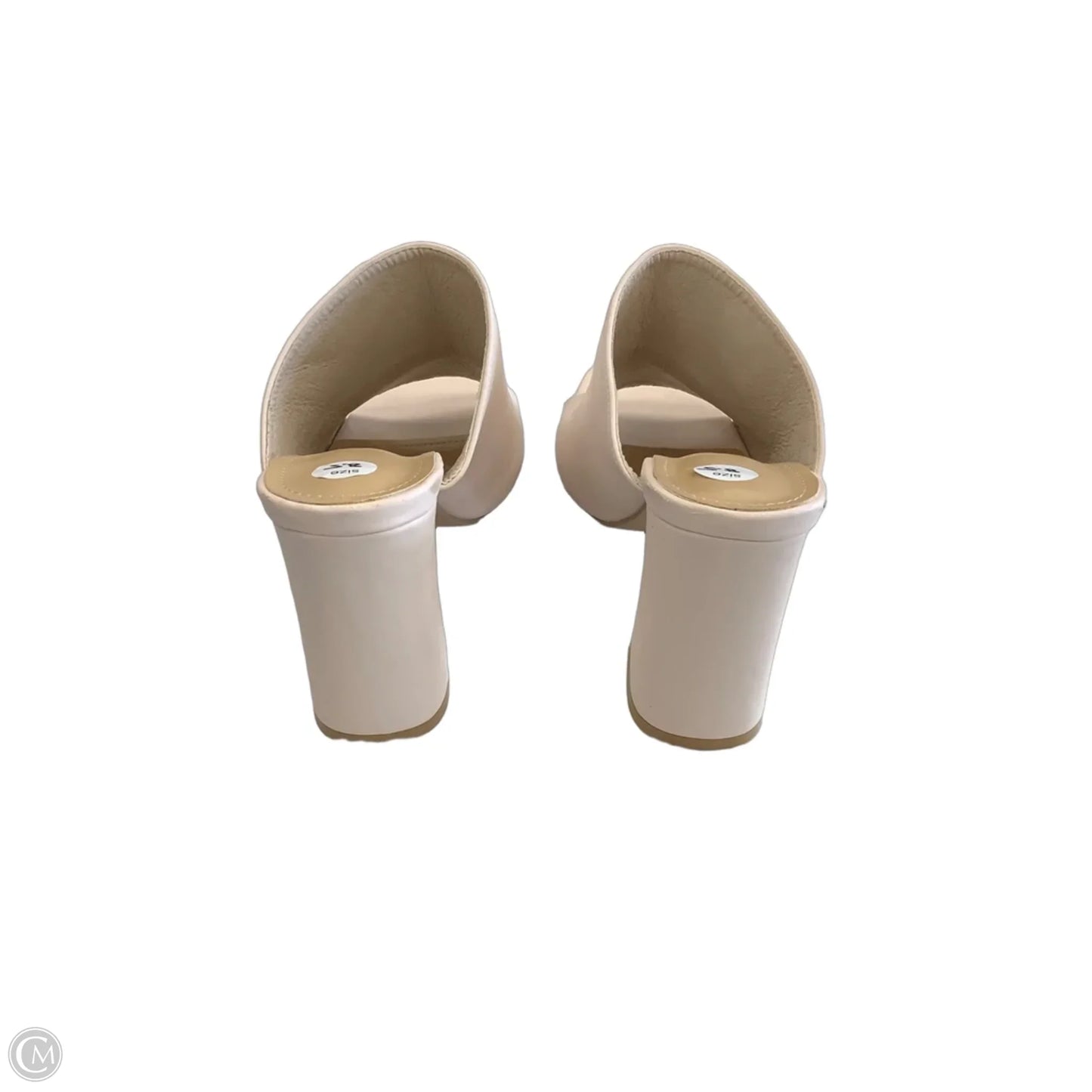 Sandals Heels Block By Clothes Mentor In Cream, Size: 8.5
