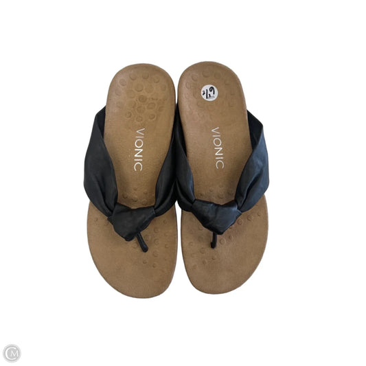 Sandals Flats By Vionic In Black, Size: 6.5