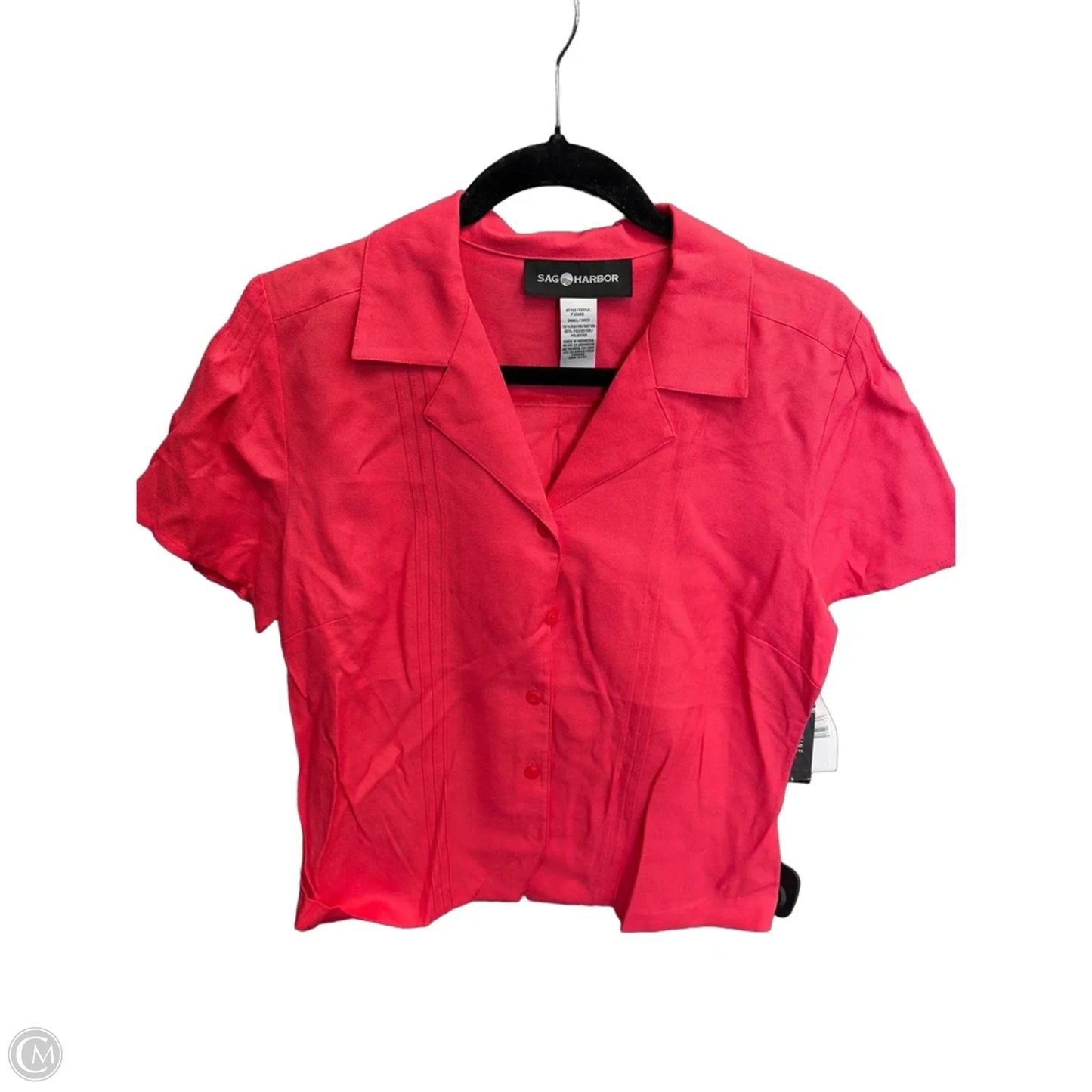 Top Short Sleeve By Sag Harbor In Pink, Size: S