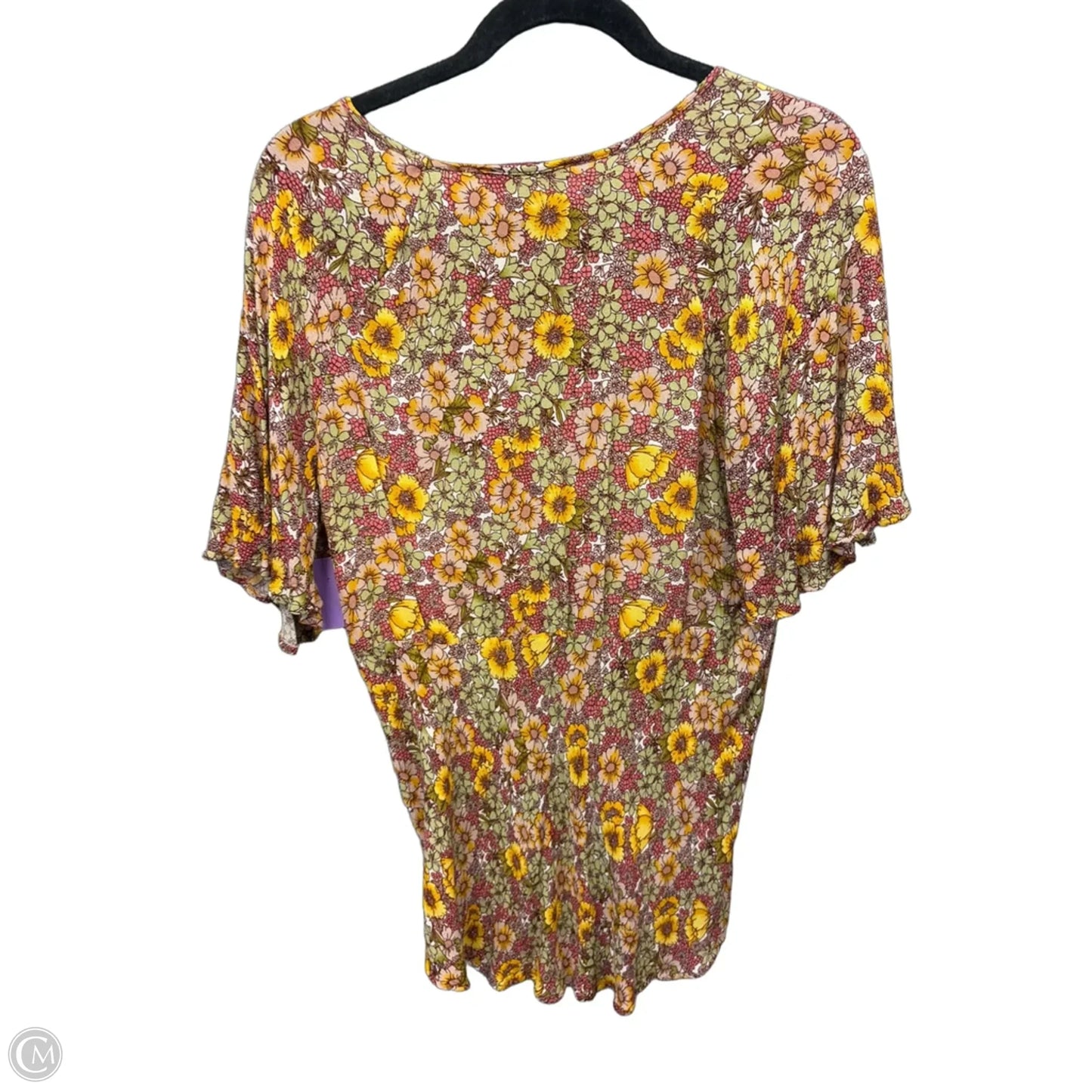 Tunic Short Sleeve By Clothes Mentor In Floral Print, Size: L