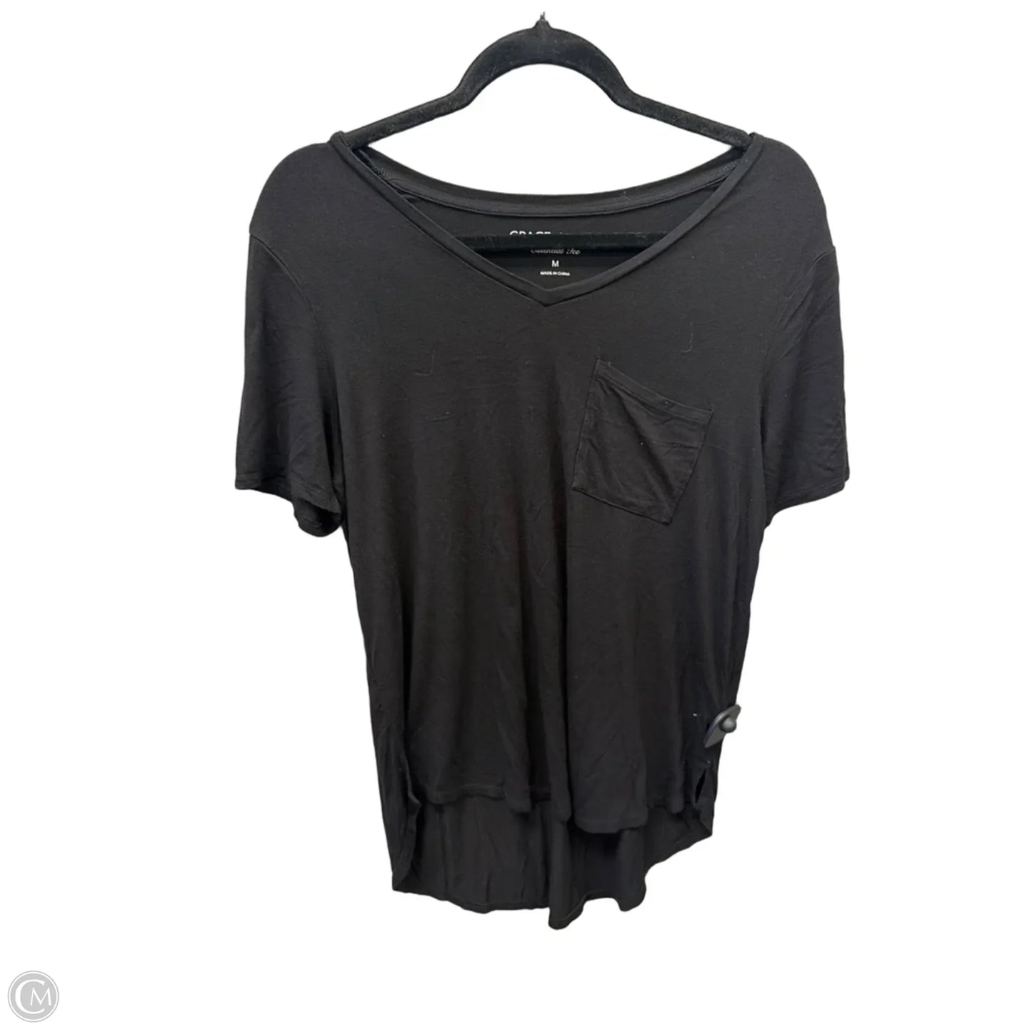 Top Short Sleeve Basic By Grace + Karma In Black, Size: M