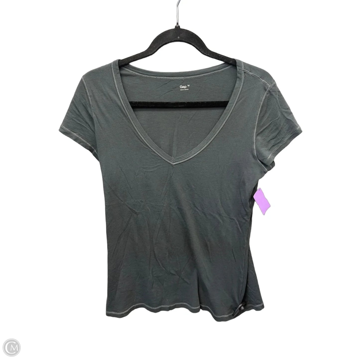Top Short Sleeve Basic By Gap In Grey, Size: M