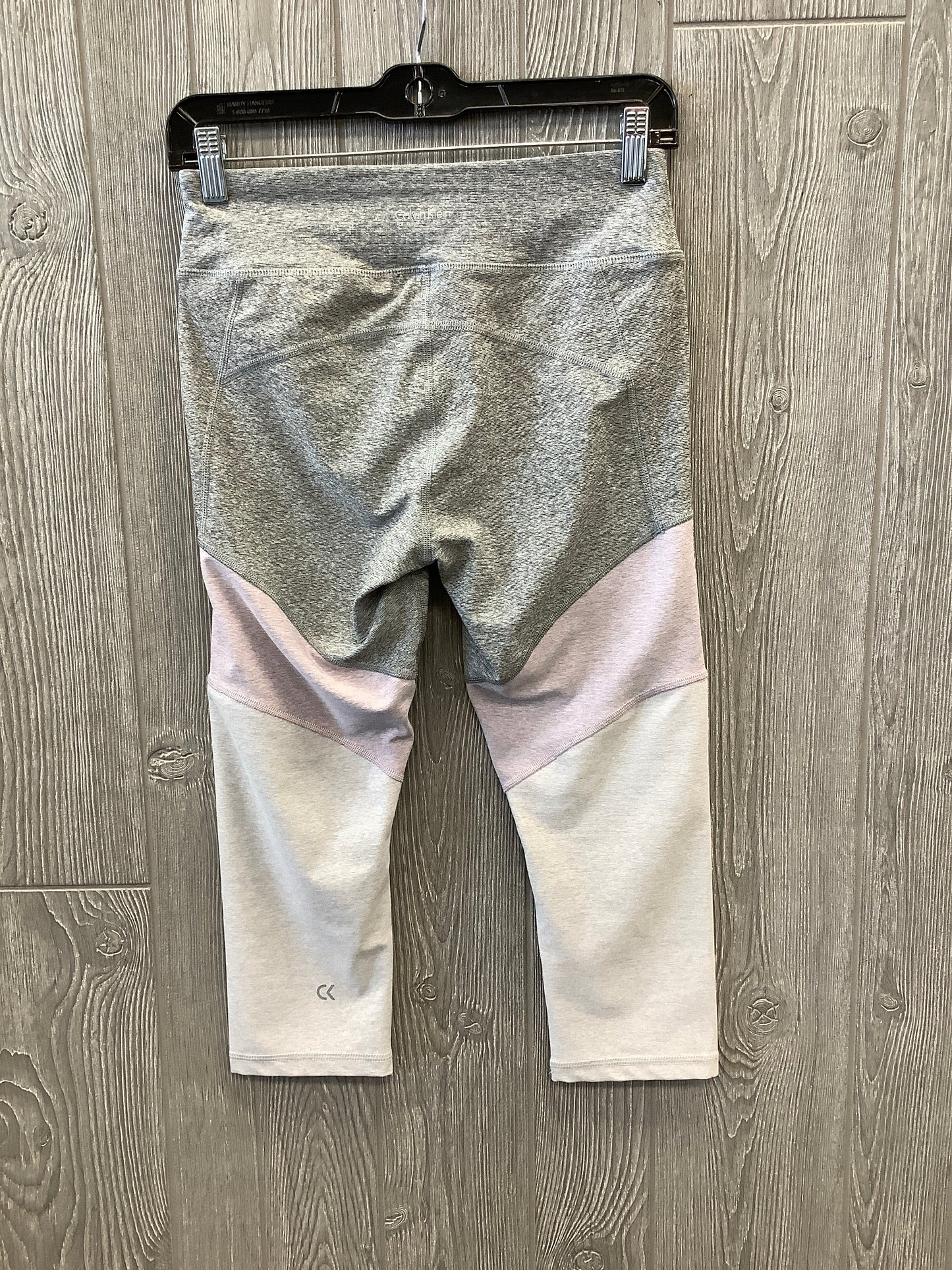 Athletic Capris By Calvin Klein Performance In Grey & Purple, Size: S