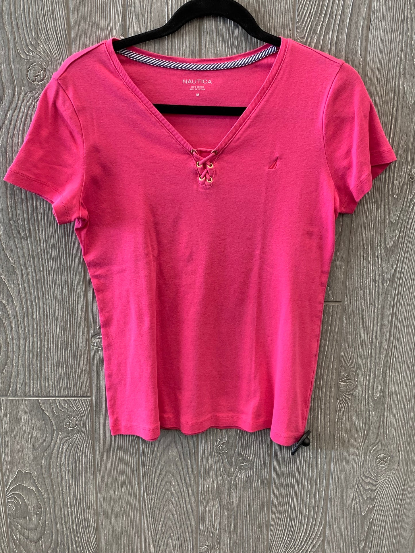 Pink Top Short Sleeve Nautica, Size M