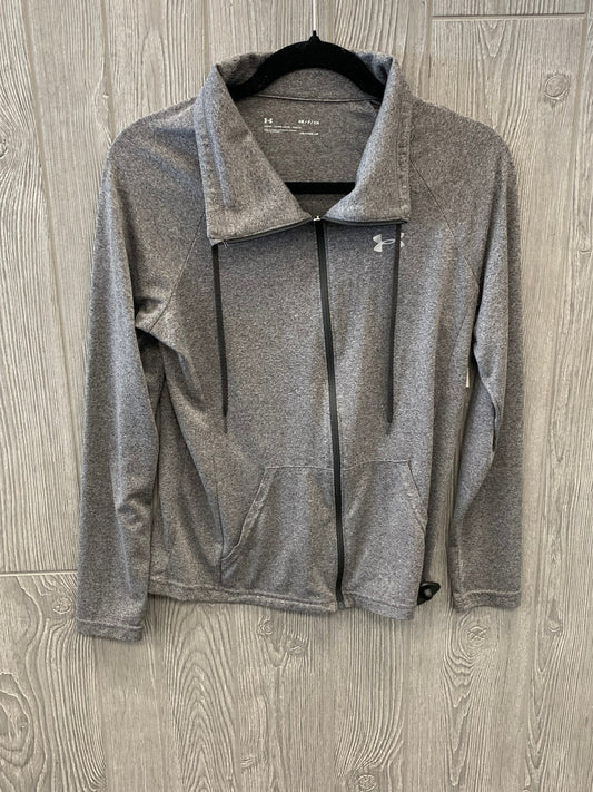 Grey Athletic Top Long Sleeve Collar Under Armour, Size S