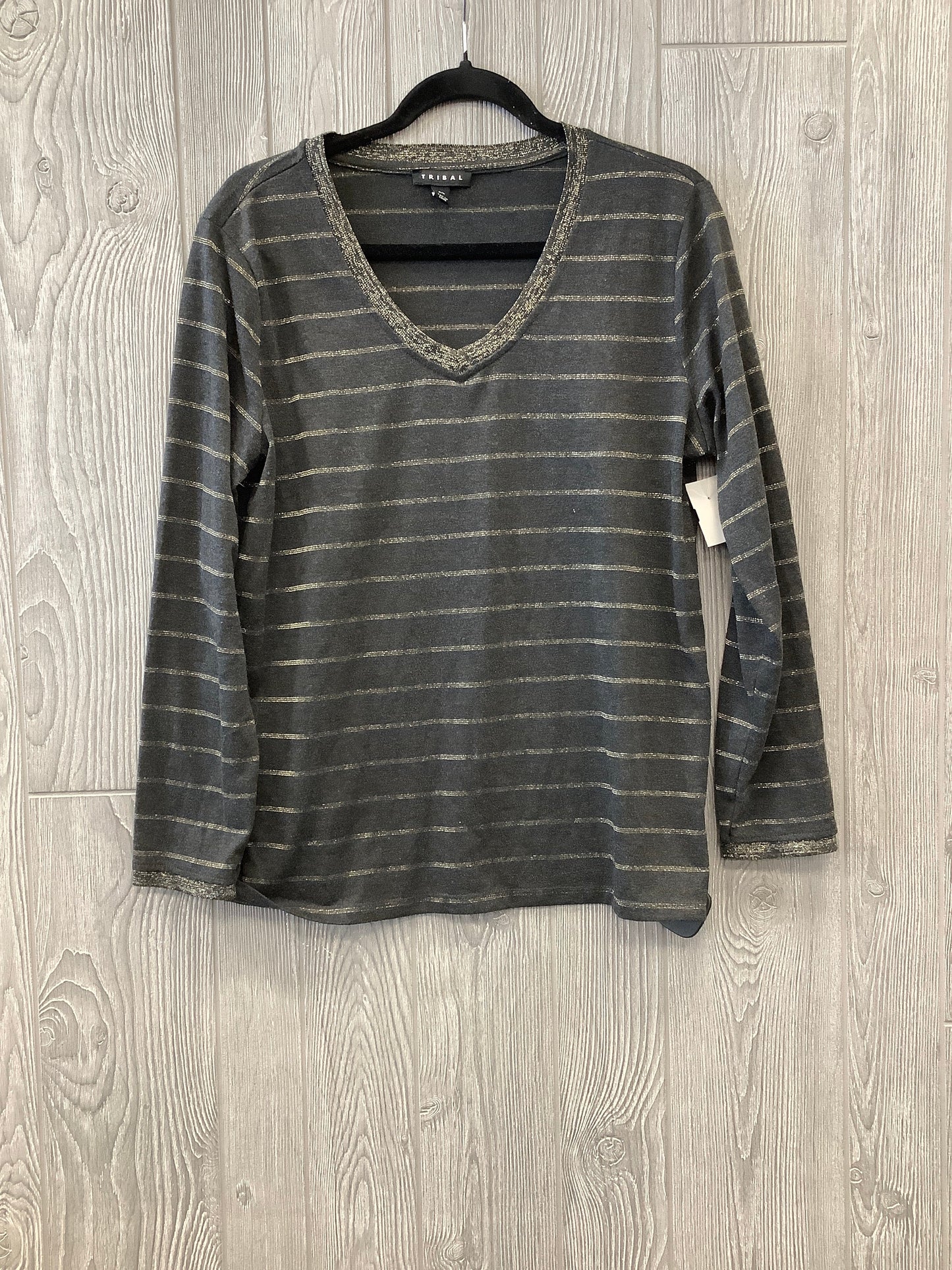 Striped Pattern Top Long Sleeve Tribal, Size Large