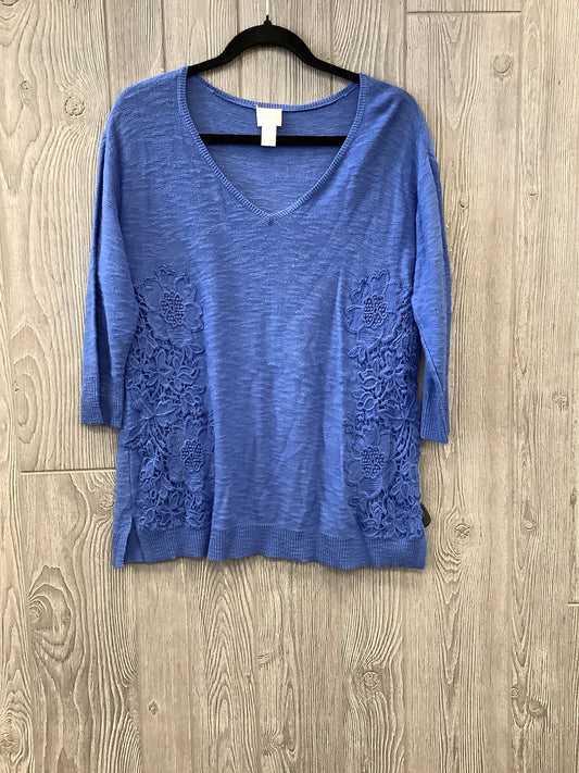 Blue Top Long Sleeve Chicos, Size S