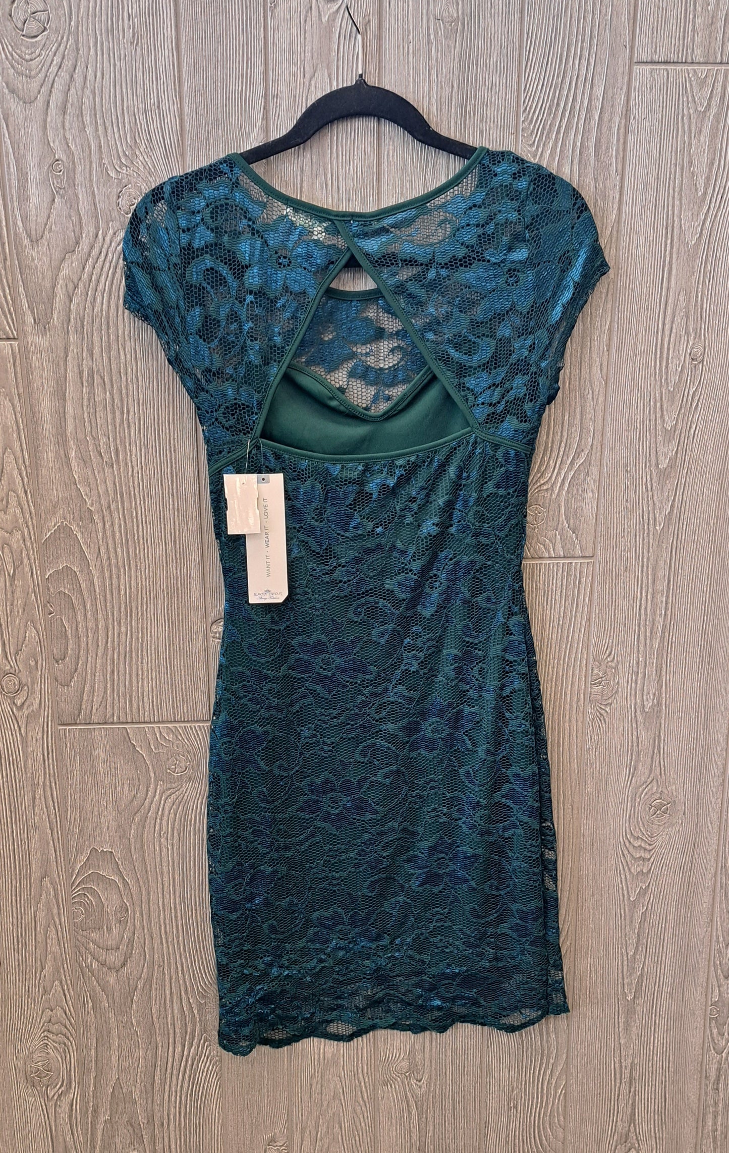 Green Dress Party Midi Almost Famous, Size M