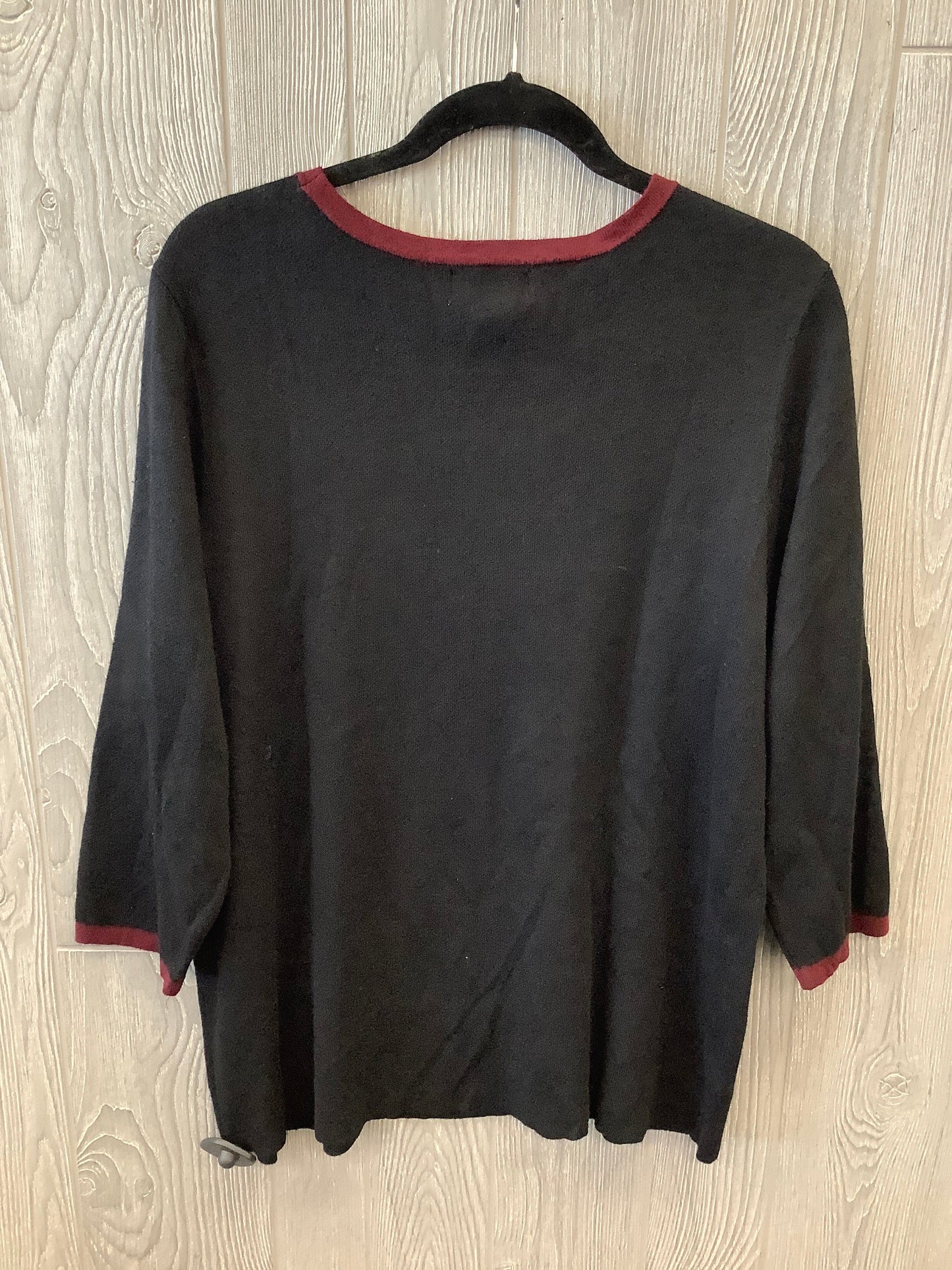 Black & Red Top Long Sleeve Liz Claiborne, Size Xxl