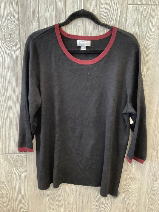 Black & Red Top Long Sleeve Liz Claiborne, Size Xxl