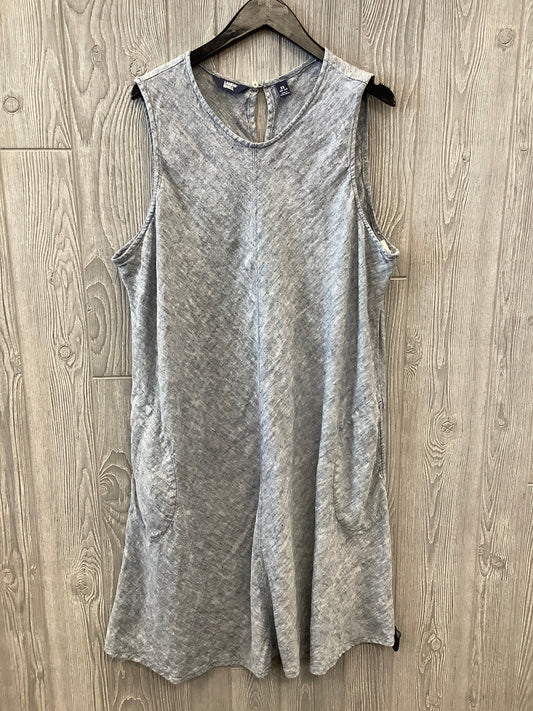 Blue Dress Casual Midi Lands End, Size 2x