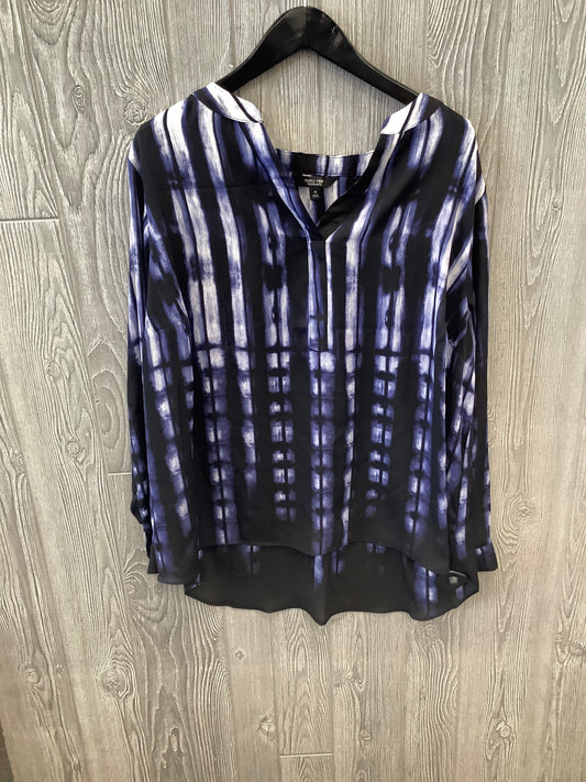 Black & Blue Top Long Sleeve Simply Vera, Size 1x