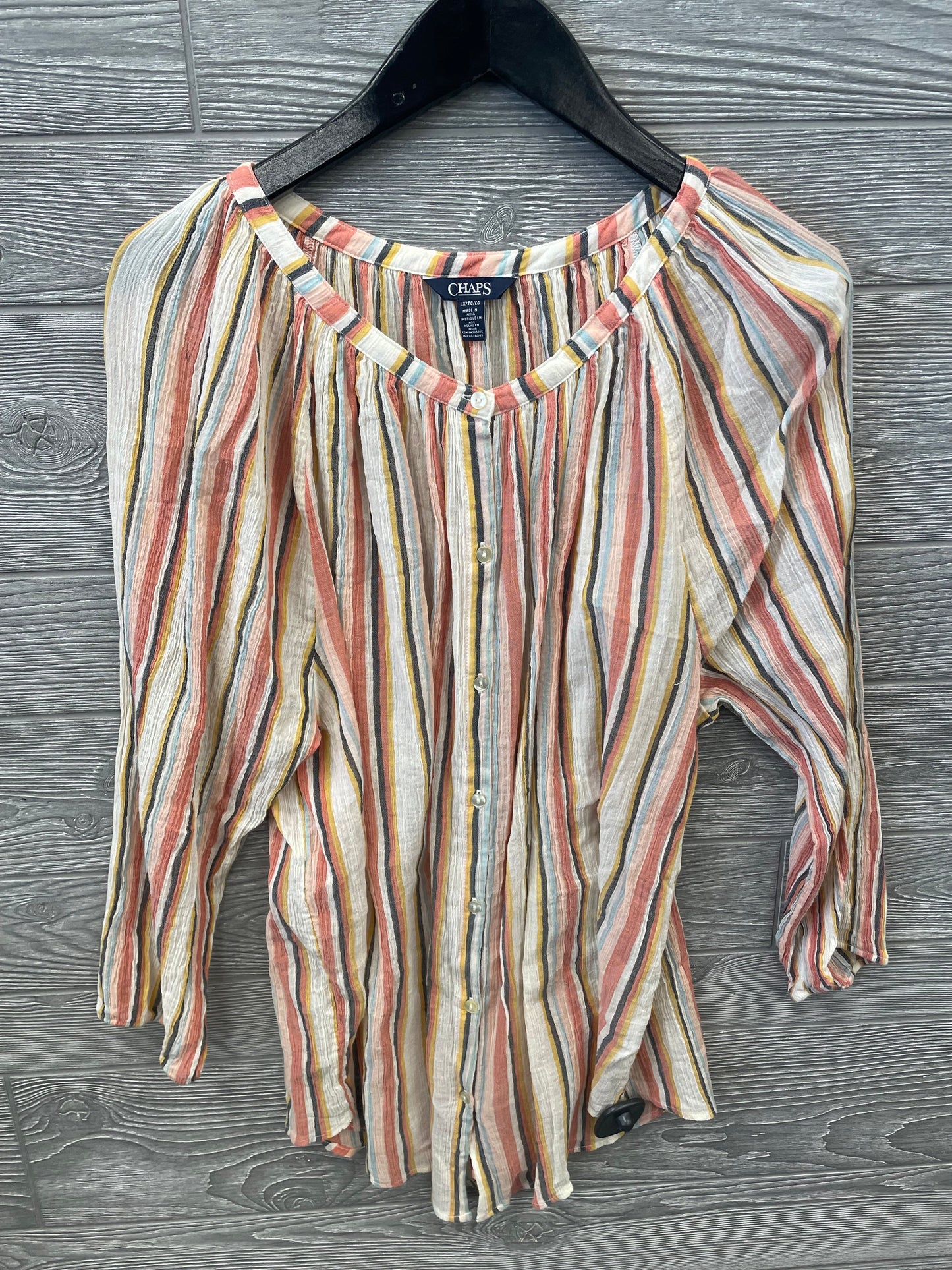 Striped Pattern Top Long Sleeve Chaps, Size 1x