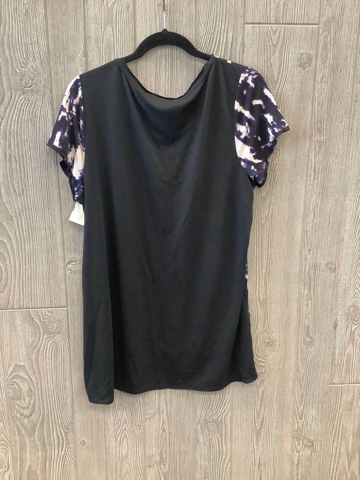 Black & Purple Top Short Sleeve Simply Vera, Size Xl