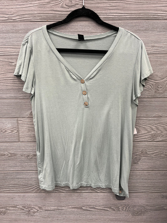 Top Short Sleeve By Shein In Green, Size: M