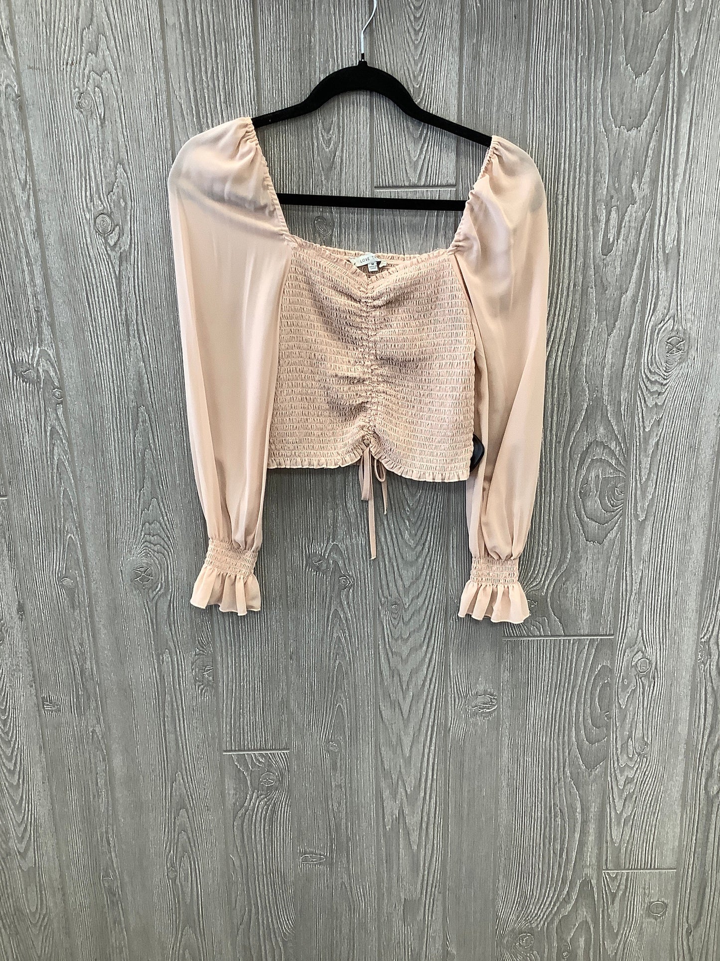 Pink Blouse Long Sleeve Love Tree, Size M