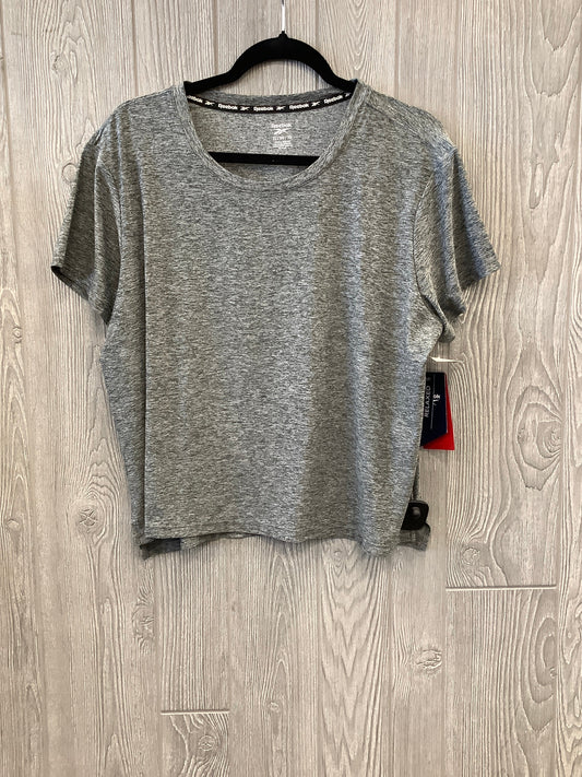 Athletic Top Short Sleeve By Reebok In Grey, Size: Xl