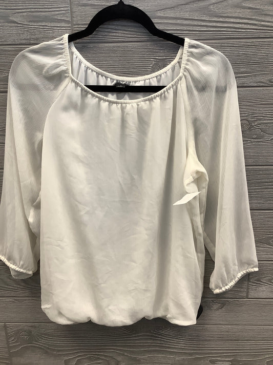 Top Long Sleeve By Ann Taylor In White, Size: S