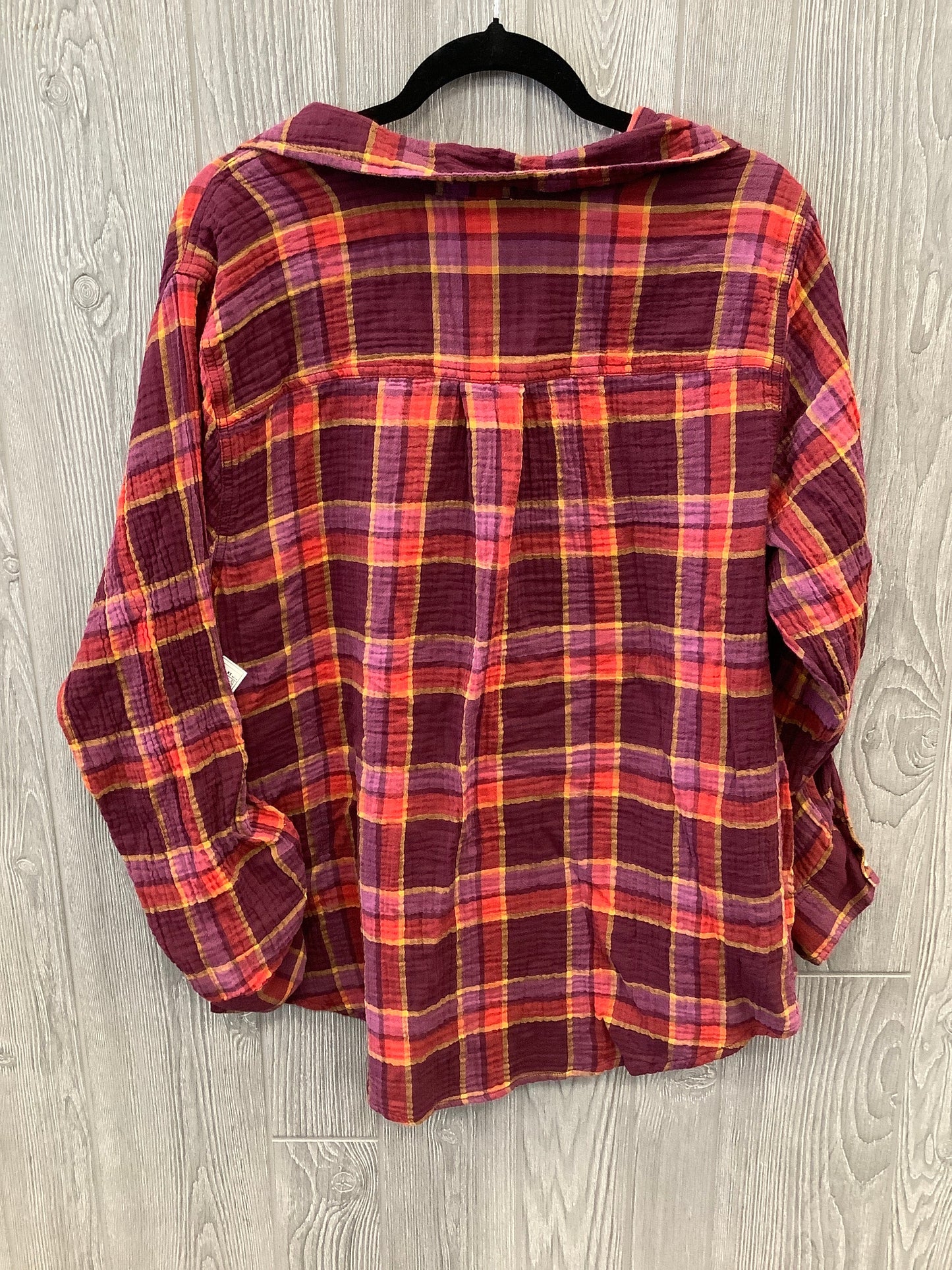 Top Long Sleeve By St Johns Bay In Plaid Pattern, Size: 1x