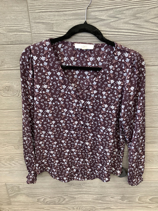 Top Long Sleeve By Loft In Purple, Size: Xs