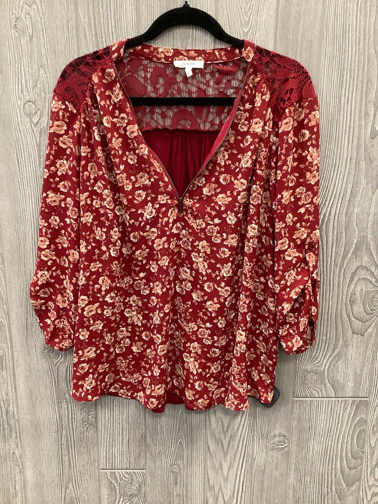 Top Long Sleeve By Maurices In Red, Size: Xl