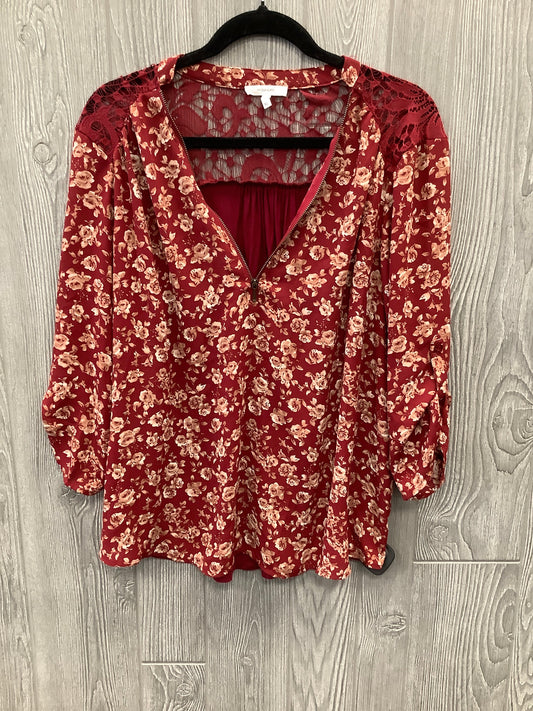 Top Long Sleeve By Maurices In Red, Size: Xl