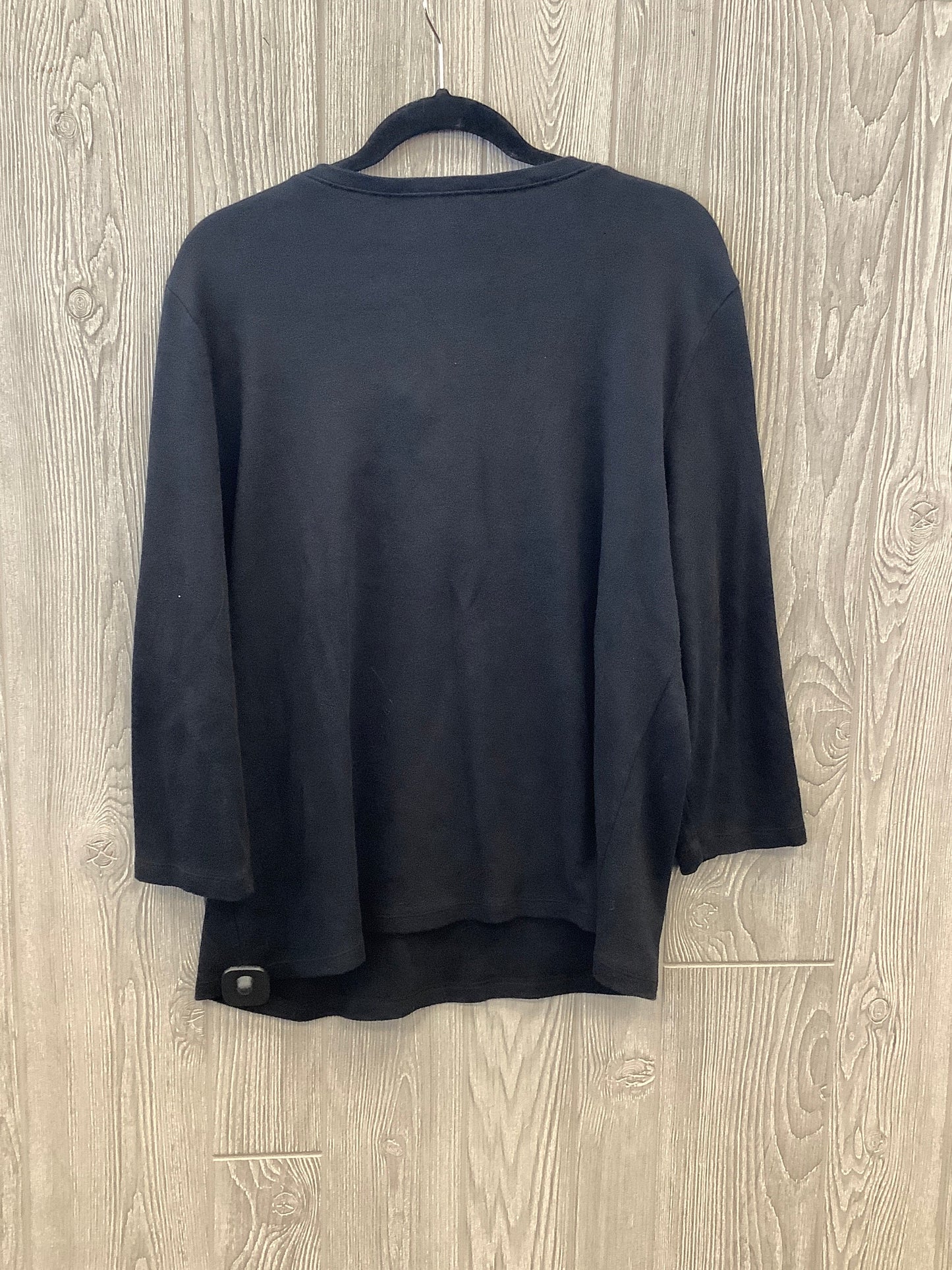 Top Long Sleeve By Karen Scott In Black, Size: Xl