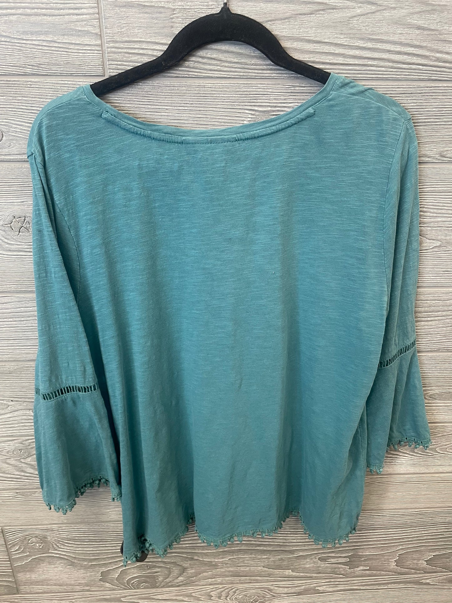 Top 3/4 Sleeve By Style And Company In Teal, Size: Petite L