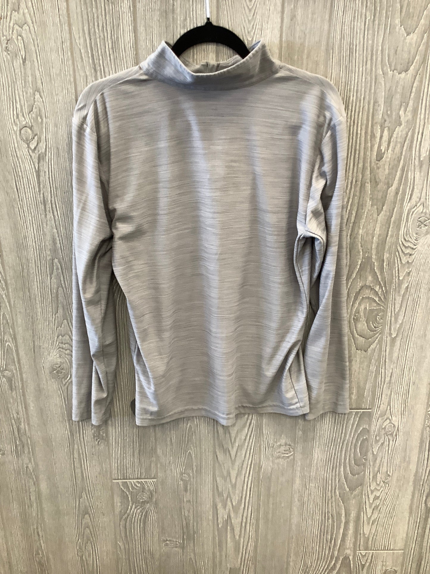 Athletic Top Long Sleeve Collar By Nike Apparel In Grey, Size: M