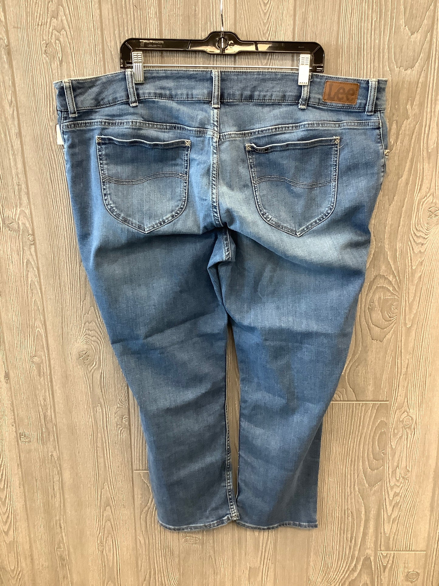 Jeans Straight By Lee In Blue Denim, Size: 24w