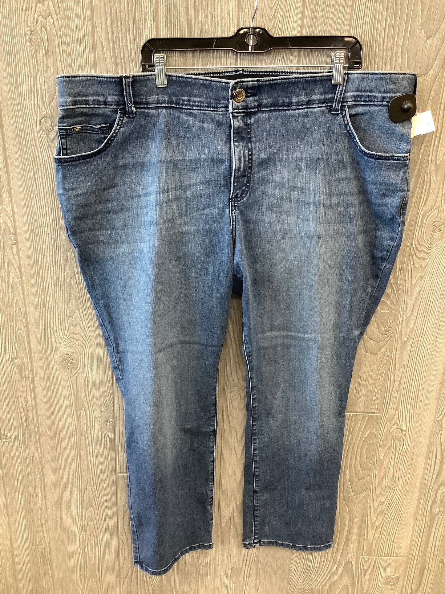 Jeans Straight By Lee In Blue Denim, Size: 24w