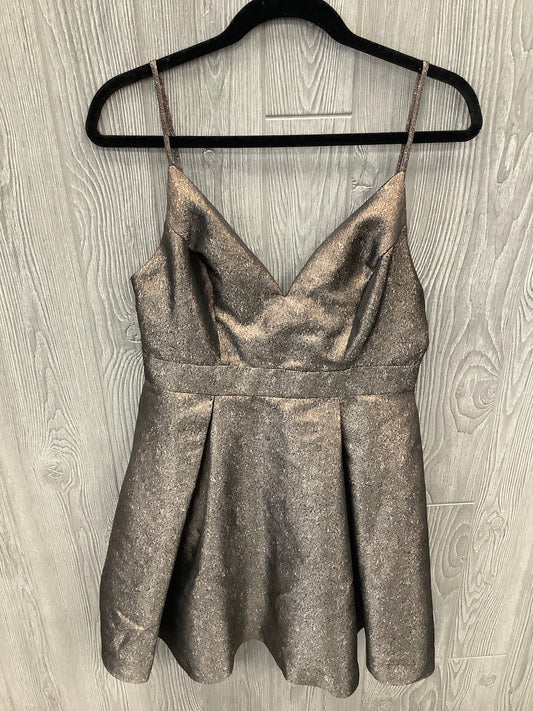 Dress Party Midi By Fashion Nova In Bronze, Size: L