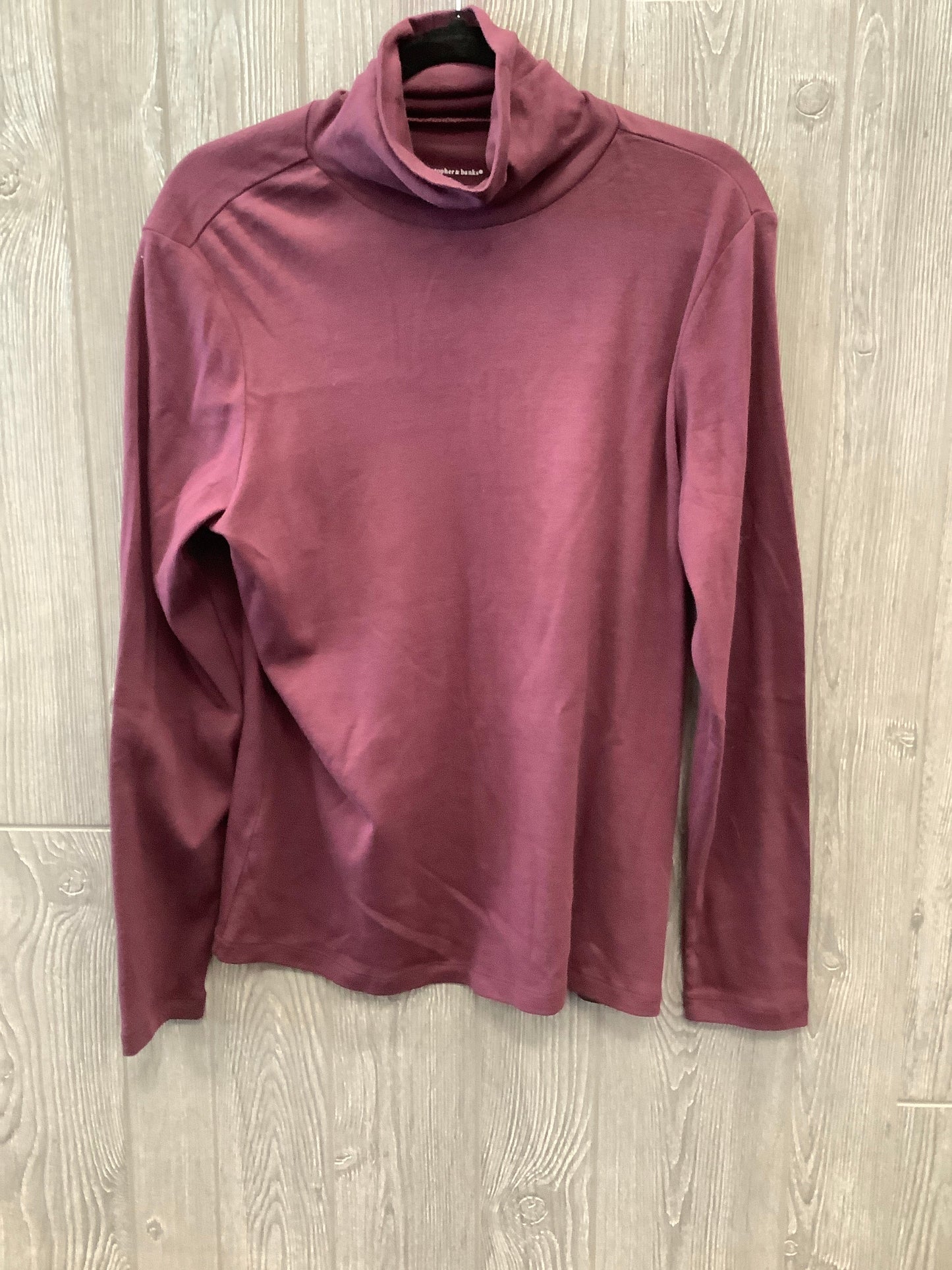 Top Long Sleeve Basic By Christopher And Banks In Purple, Size: L