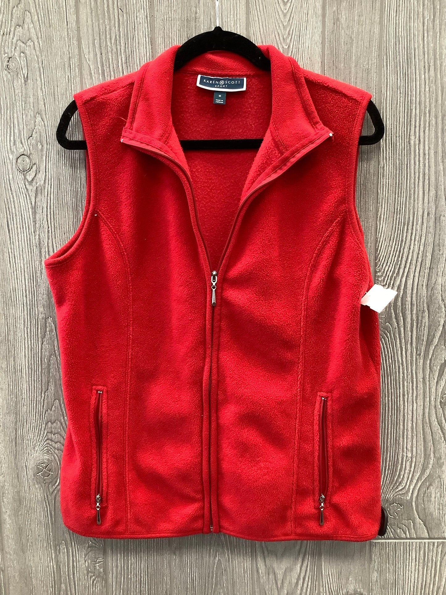 Vest Fleece By Karen Scott In Red, Size: M