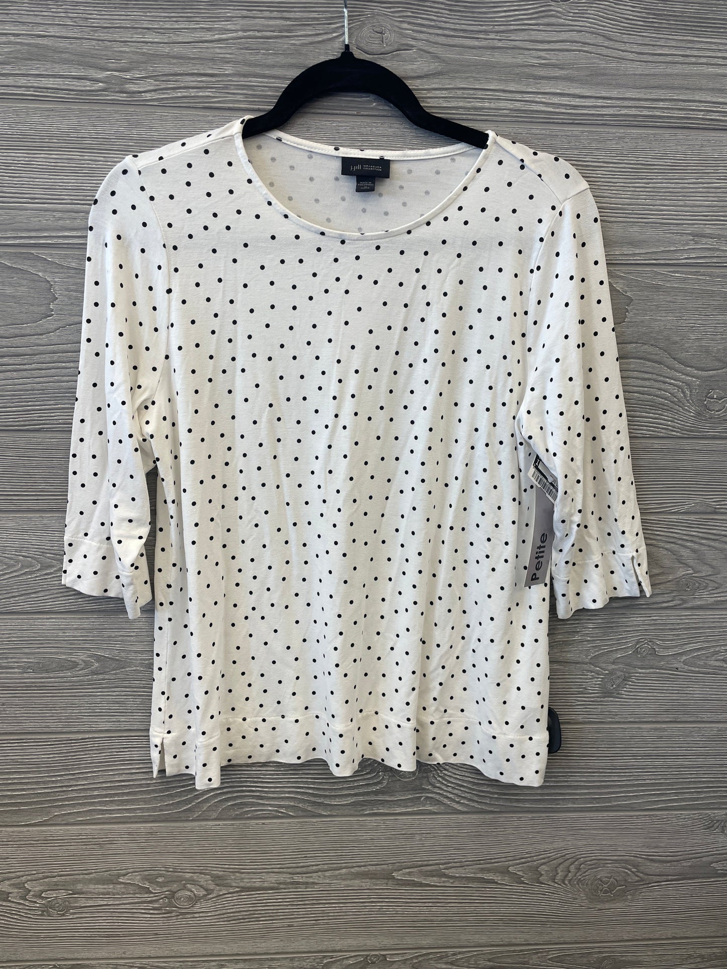 Top 3/4 Sleeve By J. Jill In Polkadot Pattern, Size: Mp