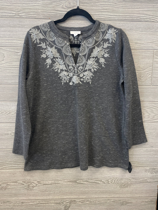 Top Long Sleeve By J. Jill In Grey, Size: Mp