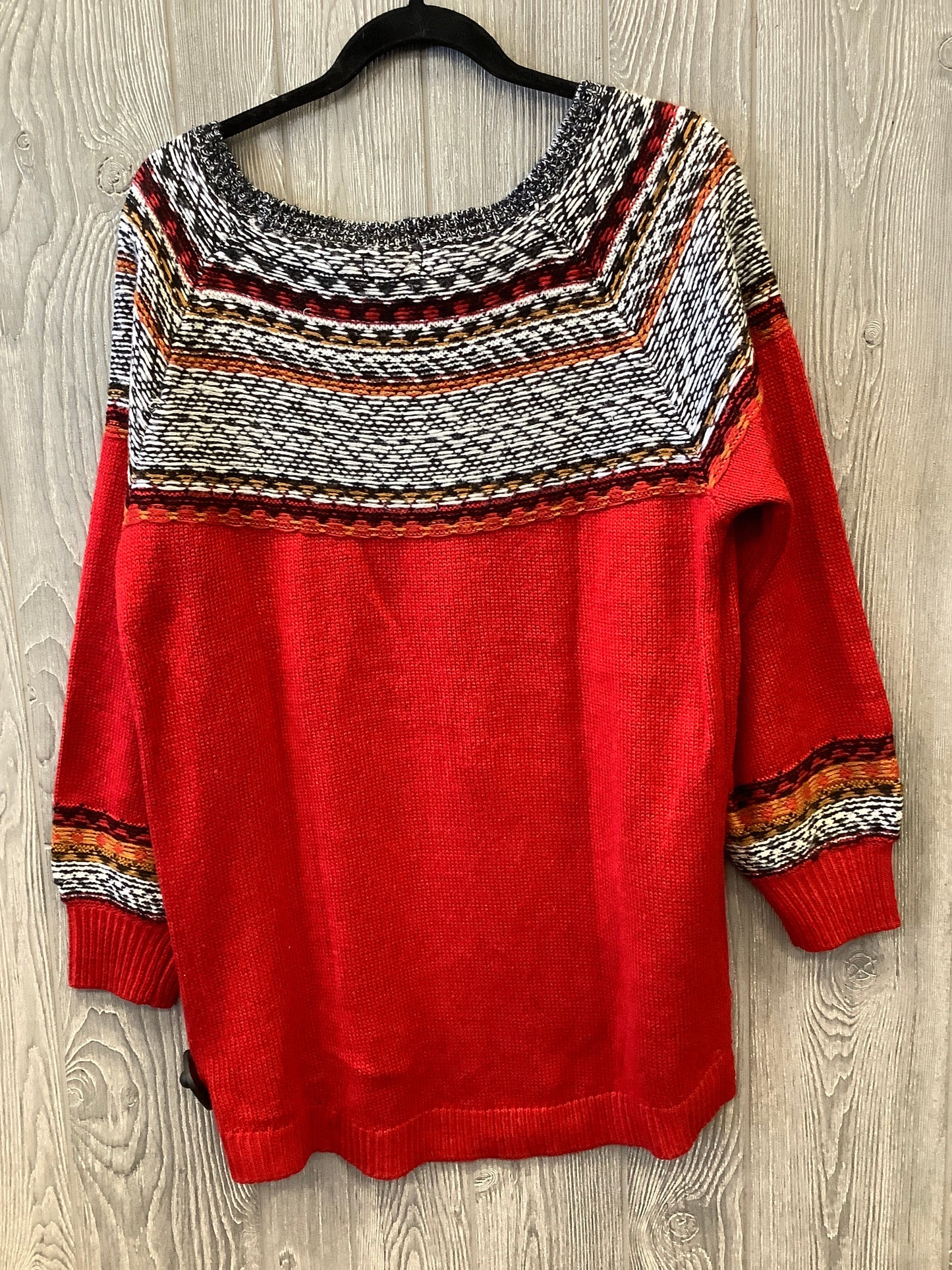 Sweater By Maurices In Black & Red, Size: L