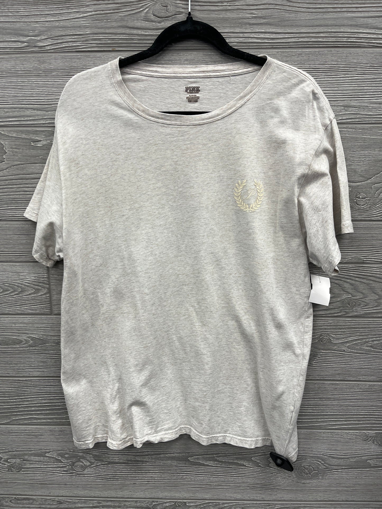 Top Short Sleeve By Pink In Grey, Size: M