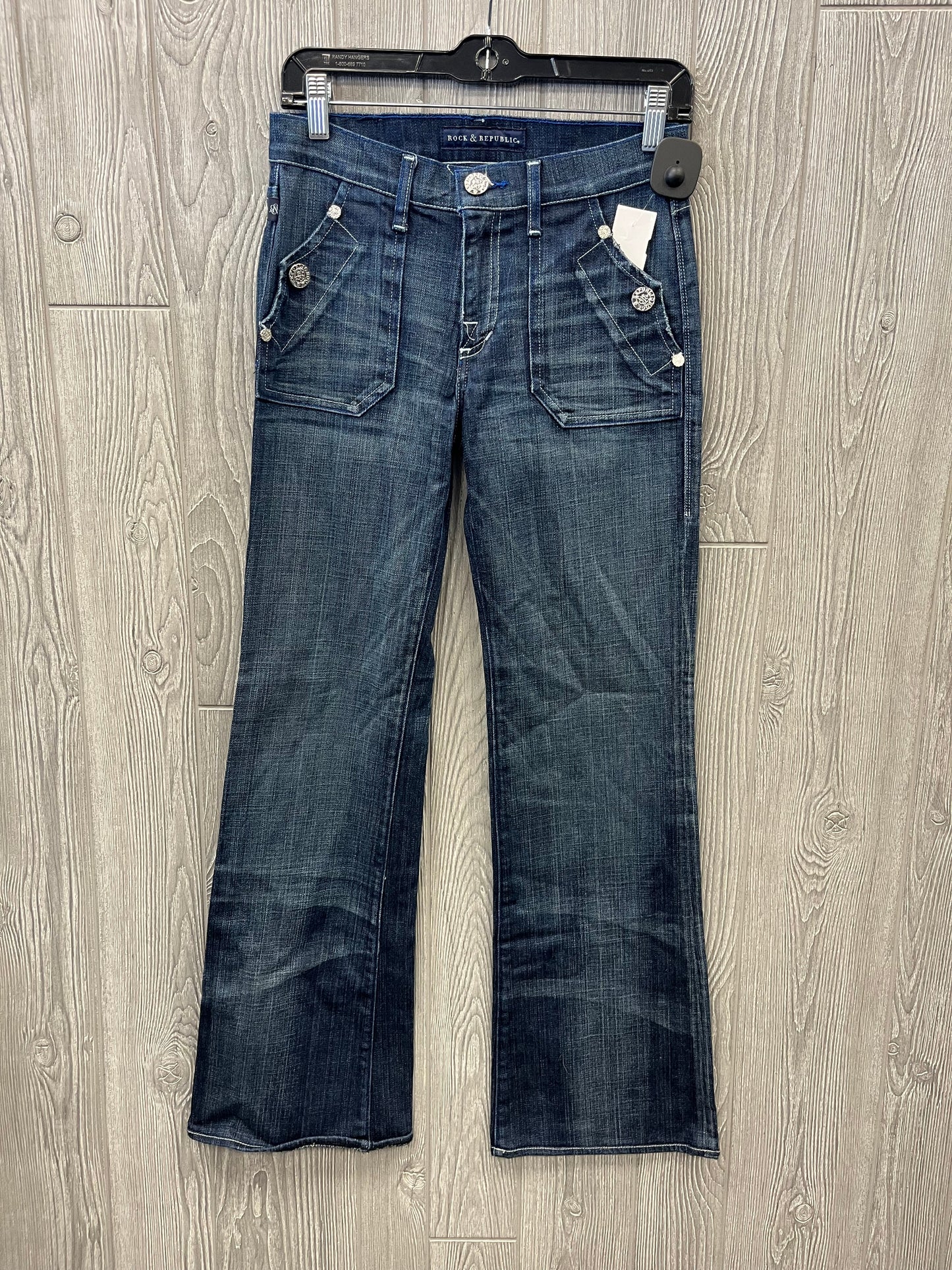 Jeans Boot Cut By Rock And Republic In Blue Denim, Size: 4