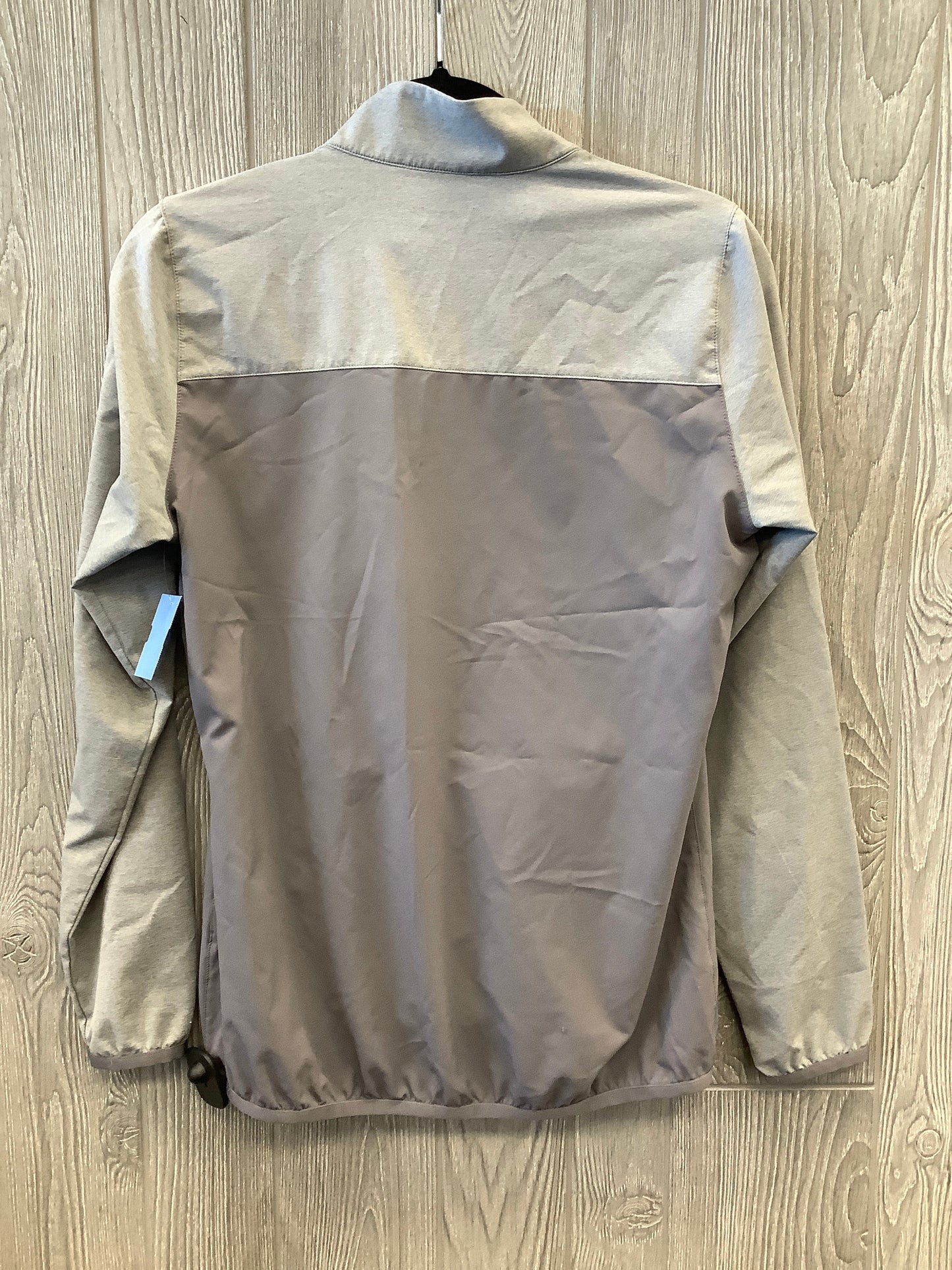 Athletic Top Long Sleeve Collar By Adidas In Grey, Size: S