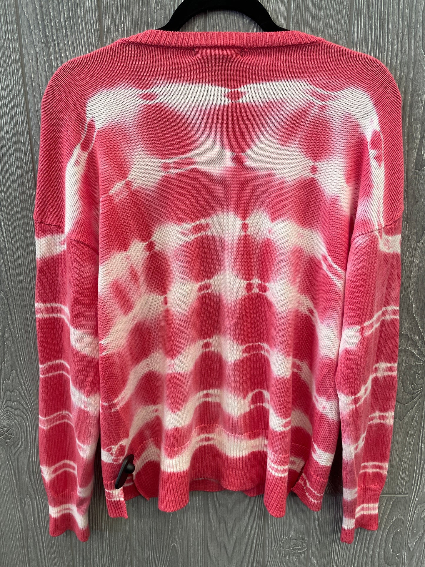 Top Long Sleeve By Design History In Pink & White, Size: L