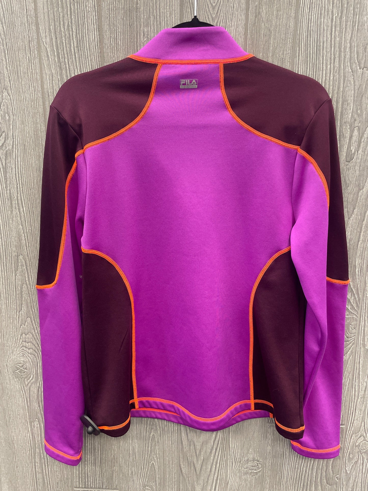 Athletic Top Long Sleeve Collar By Fila In Purple, Size: L