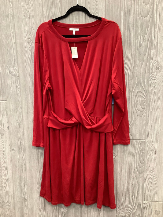 Dress Casual Midi By Maurices In Red, Size: 2x