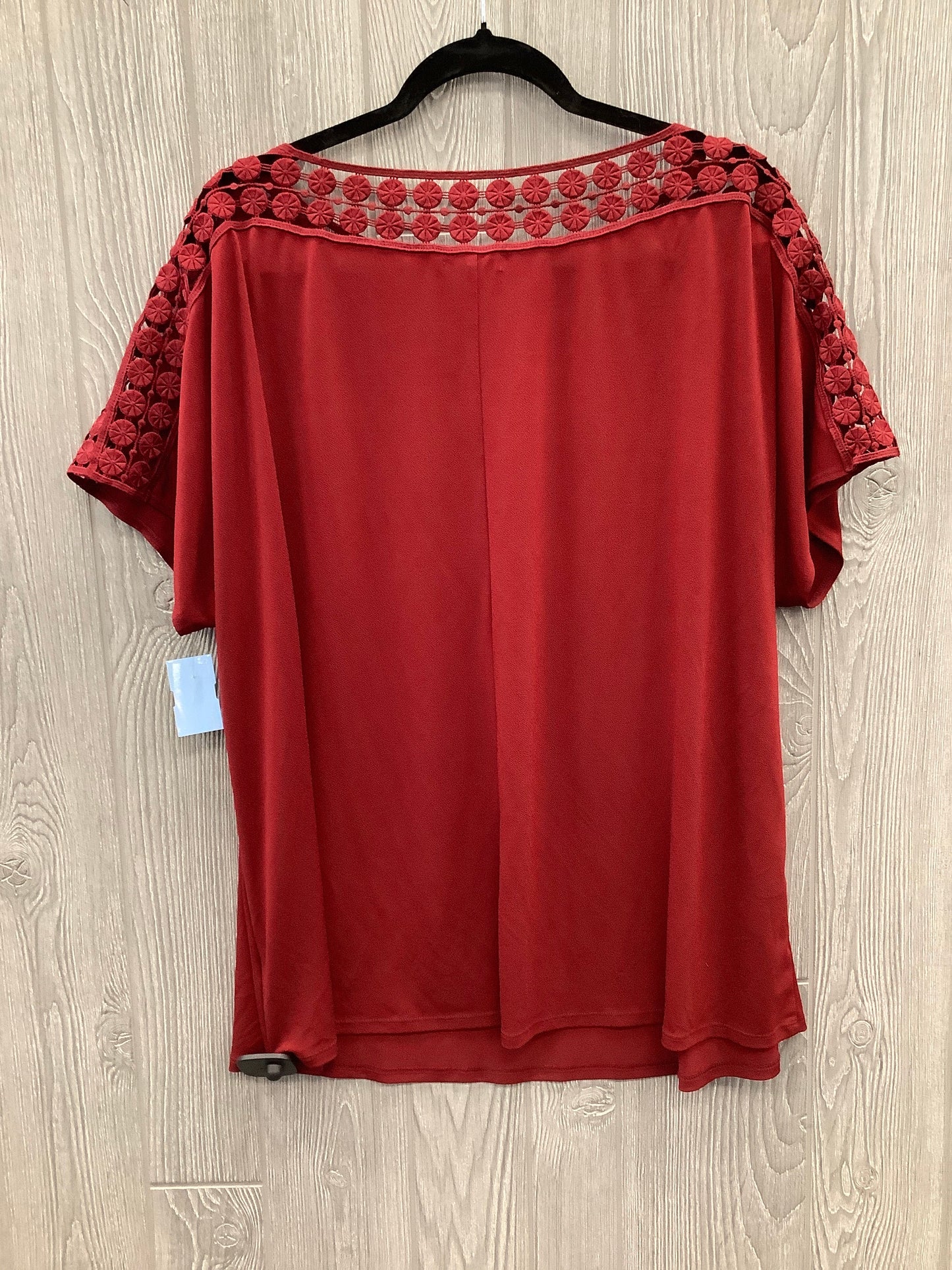 Blouse Short Sleeve By Cato In Red, Size: 3x