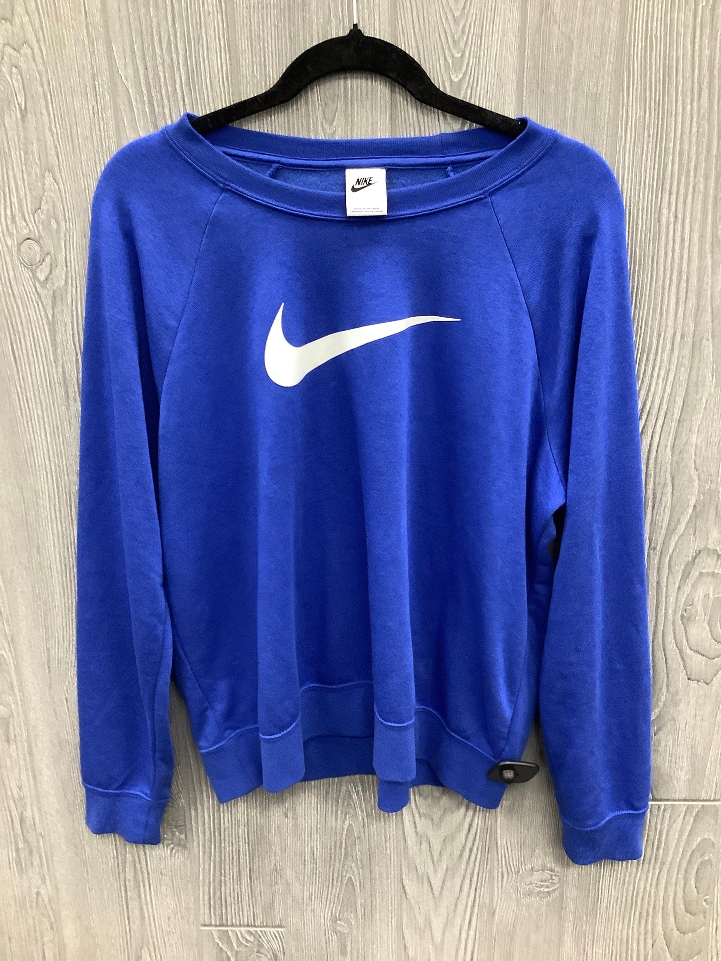 Athletic Top Long Sleeve Crewneck By Nike Apparel In Blue, Size: L